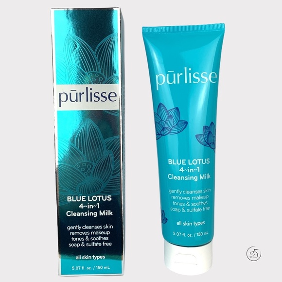 NEW Purlisse Blue Lotus 4-1 Cleansing Milk Full Size 5.07 fl Oz - Picture 8 of 11